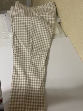 Old Navy Beige and White Gingham Chinos
